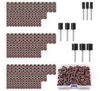 AOOSU Tambores de Lijado Kit, 144 Piezas Tambores de Lijado para Taladro con 9 Rodillos de Lijado y 366 Bandas de Lijado de Grano 60/120/320, Lijado Accesorios para Dremel para Pulir Moler