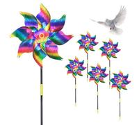 AOOWU Anti-pájaros Reflectantes, 6 PCS Molinos de Viento Reflectivos, Ahuyenta Palomas, Molino de Viento Repelente de Aves, Reflectante para Control de Aves para Jardines y Árboles Frutales, Color