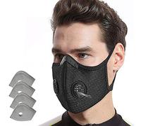 AOPERK Máscara antipolvo, máscara antipolvo con 4 piezas de filtro de carbón activado adicional, máscara transpirable lavable y reutilizable para alergia al polen, carpintería, correr, ciclismo