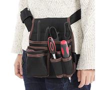 Aoresac Bolsa de herramientas para electricista con cinturón ajustable, soporte de almacenamiento de EVA 600D para destornilladores, alicates, organizador portátil de múltiples bolsillos negro y