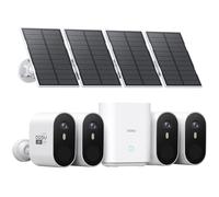 aosu C7P 2K UHD Kit Videovigilancia Exterior Solar con Batería, 4 Cámaras y Aosubase 32GB Local, No Requiere Suscripción, Detección PIR, Visión Nocturna en Color, Audio Bidireccional, Ángulo de 166°