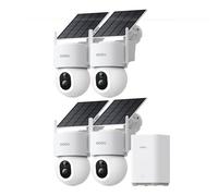 aosu Cámara de vigilancia 4K UHD D1 Max para exterior, batería solar para nueva aosuBase, kit de 4 cámaras, visión nocturna TrueColor, seguimiento automático, giro de 360°/inclinación, no requiere