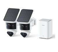 aosu T2 Pro 3K Cámara de Seguridad Exterior Solar inalámbrica Kit 2 Cámaras | Visión nocturna, 170°+360° PTZ, IA, Zoom 8x, Almacenamiento ampliable de 1TB, Sin puntos ciegos, casa/jardín, impermeable