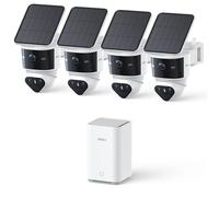 aosu T2 Pro 3K Cámara de Seguridad Exterior Solar inalámbrica Kit 4 Cámaras | Visión nocturna, 170°+360° PTZ, IA, Zoom 8x, Almacenamiento ampliable de 1TB, Sin puntos ciegos, casa/jardín, impermeable