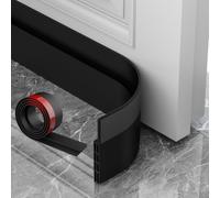 AOTUAO Burlete Puerta Entrada, 500 x 5cm Burlete Puerta, Burlete Puerta Exterior Autoadhesivo Protege Contra el Frío y el Viento, Burlete Bajo Puerta Aislamiento Acústico/Anti-bug/polvo (Negro)