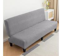 AOUHMN Funda de sofá sin Brazos de 2 a 4 plazas, Universal, elástica, Impermeable, Plegable, Lavable, extraíble y extraíble, para sofás, Protector de Sofa Cama sin Reposabrazos Plegable,Grigio,S