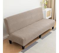 AOUHMN Funda de sofá sin Brazos de 2 a 4 plazas, Universal, elástica, Impermeable, Plegable, Lavable, extraíble y extraíble, para sofás, Protector de Sofa Cama sin Reposabrazos Plegable,Caffè,M