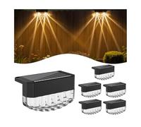 Aourow Aplique Solar para Exteriores, Paquete de 6 Luces Solares LED Impermeables IP65, Lámparas Solares de Color Blanco Cálido, Decoración de Terrazas, Balcones, Vallas, Escaleras, Jardín