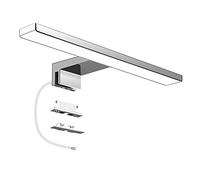Aourow Lámpara de Espejo Baño LED 5W 230V 500lm,a Prueba de Agua IP44 30cm,3 en 1,Fije en el Espejo +en el Gabinete+en la Pared,Luz Blanca Neutra 4000K,Contra Niebla Acero Inoxidable,300x105x40mm