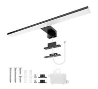 Aourow Lampara Espejo Baño 10W,40CM 820LM Aplique Luz Espejo Baño,Blanco frío 6500K Lámpara de Espejo Baño LED Resistente al Agua IP44 para baño y Armario con Espejo CLASE II(Negro)
