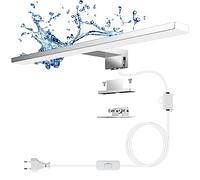 Aourow Lampara Espejo Baño 5W,300mm 500lm Aplique Luz Espejo Baño con Cable Interruptor,Blanco Neutral 4000K Lámpara de Espejo Baño LED Resistente al Agua IP44 para baño y Armario CLASE II