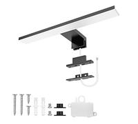 Aourow Lampara Espejo Baño 5W,300mm 500lm,Blanco Frio Aplique Luz Espejo Baño 6500K y Resistente al Agua IP44 Lámpara de Espejo Baño LED para baño y Armario con Espejo CLASE II(Negro)