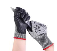 AovYoo Guantes de Trabajo Guantes Anticorte Nivel 5 - Carnicero/Jardineria/Cocina/Guantes de Seguridad (1, S)
