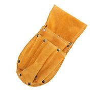AOWINHIT Riñonera para Herramientas de Piel de Vaca, Multifuncional y Resistente Al Desgaste, Ideal para Almacenamiento de Hardware en Trabajos Eléctricos, Ante Amarillo, 11,5 X 26 Cm, 1 Unidad