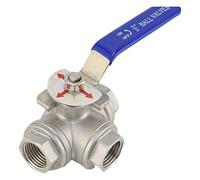 AOXIIUNNH Válvula de Bola de Rosca BSP de Acero Inoxidable de 3 vías de 1/2 "válvula de Bola DN15 Tipo T Tipo L(L Type)