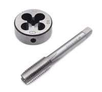 Aoyswuz 2 Piezas Machos M12 x 1,75 Terraja y Machos de Roscar HSS Métrica Máquina Rosca Macho, Machos y Troqueles Métricos para Roscado Reparación (M12)