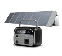 AP400 Generador Solar con 200W Panel Solar, Estación de Energía Portátil LiFePO4 de 345Wh, 500W Toma de CA, Batería LiFePO4 de Carga Rápida para Cortes, Camping, Uso Doméstico y Emergencias