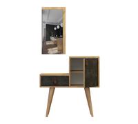 Aparador,100% Tablero de aglomerado rechapado en melamina, Color Roble Oscuro Concrete WELLHOME