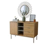 Miroytengo Aparador 3 Cajones, Buffet Salón, Armario Auxiliar Sforza Salón Comedor Roble Natural 120x75x40 cm Light wood