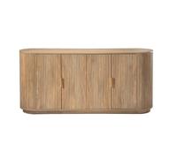 Aparador 4 puertas efecto roble fachadas hojas redondeadas L160 cm - ACHILLE