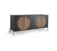 Aparador 4 puertas en madera de mango y patas de metal negro/marrón 77x45x173 cm - giner y colomer