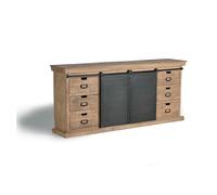 Aparador alexandra house living gris natural madera y metal 190 x 85 x 40 cm