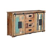 GINER Y COLOMER Aparador de Madera Reciclada Multicolor con 4 Cajones y 2 Puertas Correderas