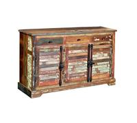 GINER Y COLOMER Aparador de madera reciclada multicolor con 3 puertas y 3 cajones