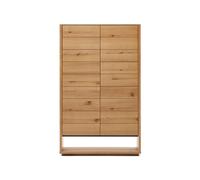 Aparador alto Alguema de 2 puertas en chapa de roble con acabado natural, 100 x 163,5 cm