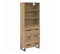 Aparador alto - mueble de almacenamiento con cajón roble artesanal 69,5 x 34 x 180 cm es436