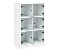 Aparador alto - mueble de almacenamiento con puertas madera ingeniería blanco 68x37x109 cm es520
