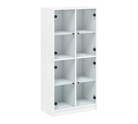 Aparador alto - mueble de almacenamiento con puertas madera ingeniería blanco 68x37x142 cm es521