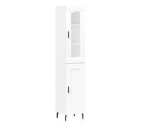 Aparador alto - mueble de almacenamiento madera contrachapada blanco 34,5x34x180 cm es592