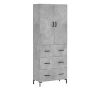 Aparador alto - mueble de almacenamiento madera contrachapada gris hormigón 69,5x34x180 cm es900