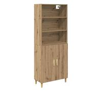 Aparador alto - mueble de almacenamiento roble artesanal 69,5 x 32,5 x 180 cm es1547