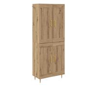 Aparador alto - mueble de almacenamiento roble artesanal 69,5 x 34 x 180 cm es1557
