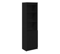 Aparador alto - mueble de almacenamiento roble negro 50x35x180 cm madera de ingeniería es1584