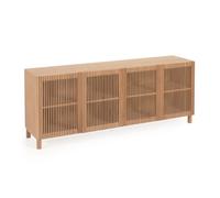 Aparador Beyla de 4 puertas en roble macizo de 180 x 71,5 cm, certificado FSC 100%.