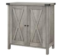 Aparador buffet - Mueble aparador pequeño - Cómoda - Armario de almacenamiento - Cajonera - Gris - Madera maciza y metal - Estante ajustable