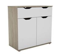 Aparador, buffet salón 2 puertas 1 cajón parc comedor roble sonoma y blanco mate 80x79x38 cm 38 cm
