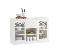 Aparador cocina mueble vitrina de cristal con 2 puertas y 2 cajones 120 x 39 x 78 cm fsb79-w sobuy 78 cm