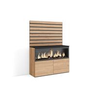 Aparador, con almacenamiento, 107x35x145cm, dormitorio, habitación, chimenea eléctrica xxl, estilo moderno, roble