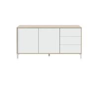 duehome - Aparador con gran espacio de almacenamiento 154 cm Lea Artik white - canadian oak