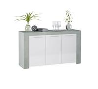 Aparador dara blanco artik (blanco mate) - gris cemento 144 x 80 x 42 cm