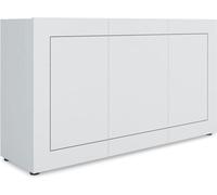 Aparador de 3 puertas, 150x40x83,5 cm, modelo Elios, color blanco brillante