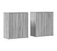 Aparador de madera de ingeniería 2 uds gris Sonoma 60x31x70 cm