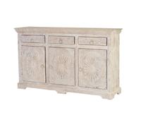 Aparador de madera de mango color blanco envejecido de 90x40x150 cm - giner y colomer