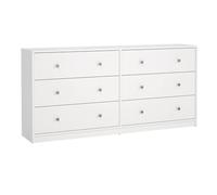 Aparador doble ebro con 6 cajones en color blanco 143,1x30,1x68,3cm