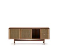 Aparador Elan de 2 puertas y 2 cajones, chapado y madera maciza de nogal, 180x73cm, FSC Mix Credit.