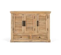 Aparador fabricado en madera de mango y acabado en tono natural, destaca por su diseño robusto que aporta calidez.